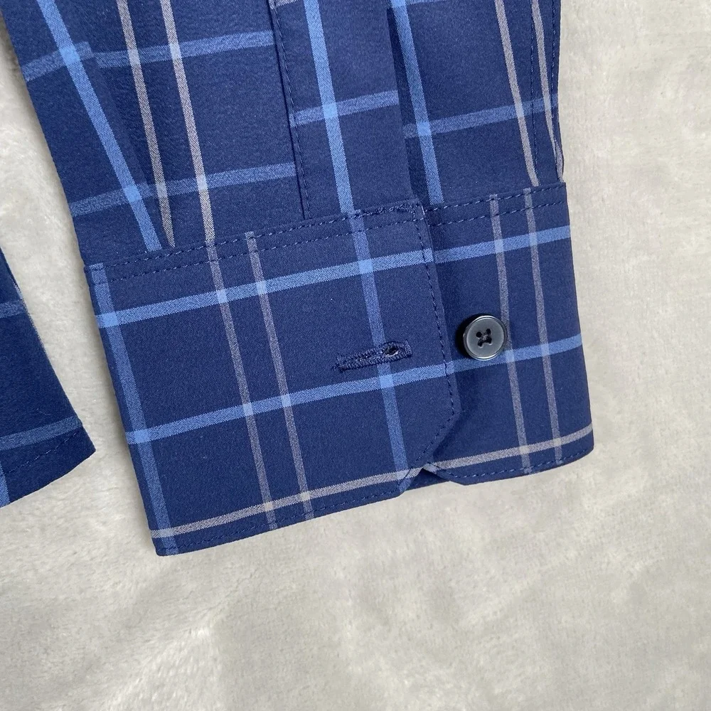 Mizzen + Main Shirt Mens Small Button Up No Tuck Trim Fit Leeward Performance